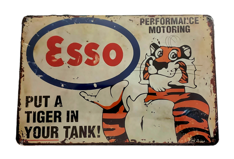 Decorative plate, Esso put a tiger in your tank Retro approx 30cm x 20cm #0441