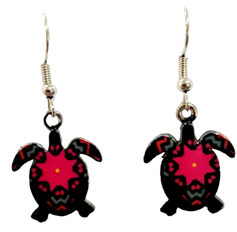 Turtle Earring BLACK/PINK