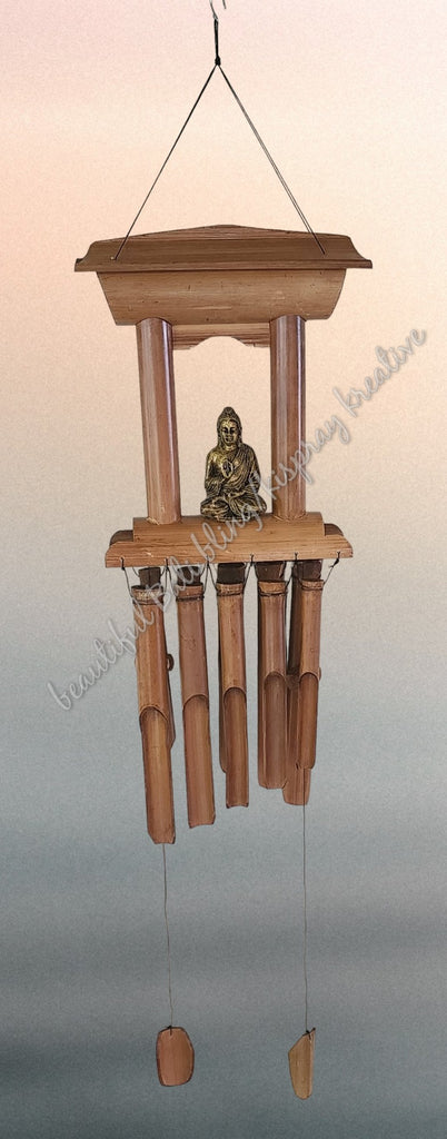 Bamboo Buddha Pagoda windchimes 120 cm full length x 29 cm