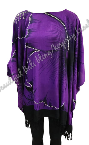 Kaftan, Sequins Purple generous sizing, 4XL Suit to size 24 (#1)
