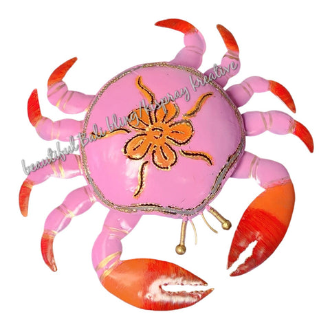 Mosquito coil holder crab soft pink with flower