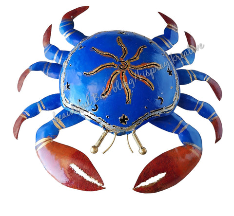 Mosquito coil holder crab bright blue with sun