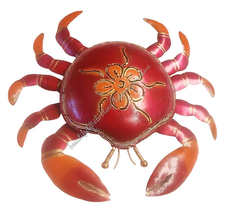 Mosquito coil holder crab burgundy with flower