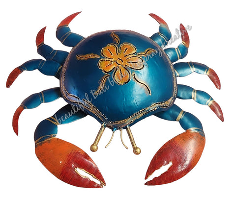 Mosquito coil holder crab blue with flower