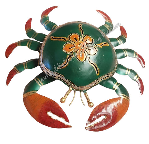 Mosquito coil holder crab british racing green with flower