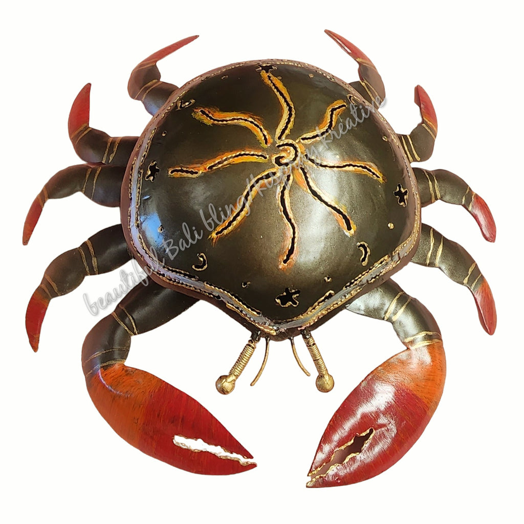 Mosquito coil holder crab bronzy with sun #2116