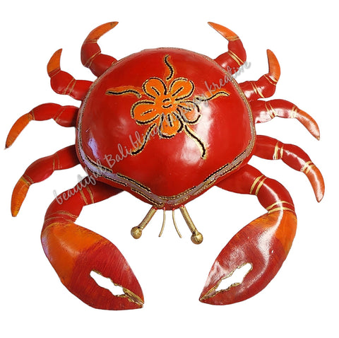 Mosquito coil holder crab red with flower #2114