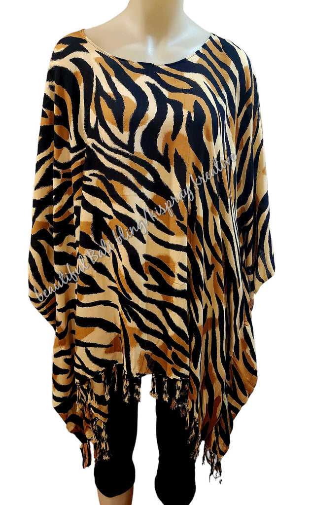 Kaftan, generous sizing, brown zebra #7