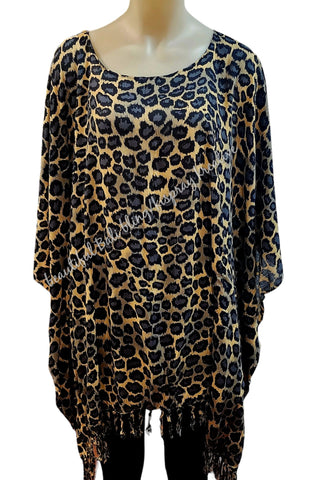 Kaftan, generous sizing, animal print  4XL Suit to size 24 #K4