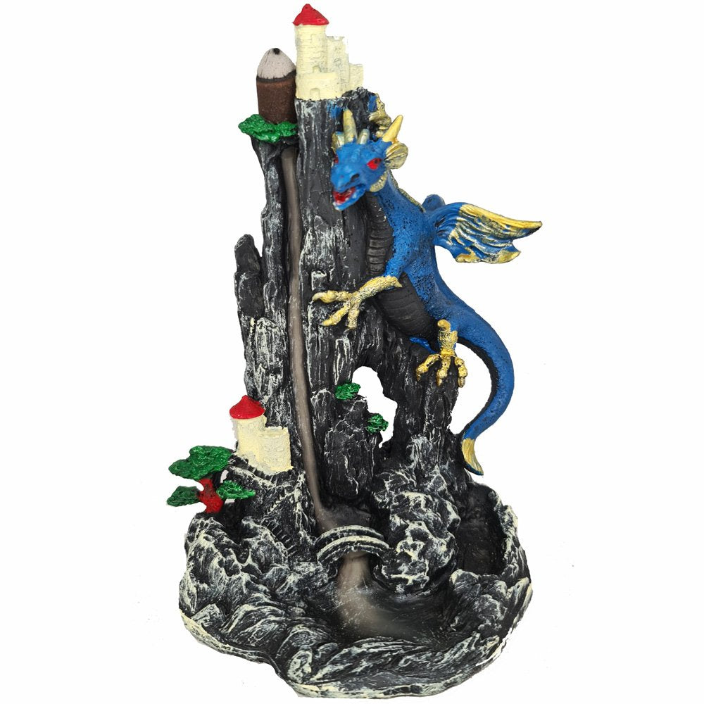 Backflow burner Castle on hill & dragon 12cm x 13cm x 22cm & bonus cones