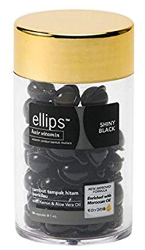 Ellips jar of 50 BLACK SHINY capsules of hair oil