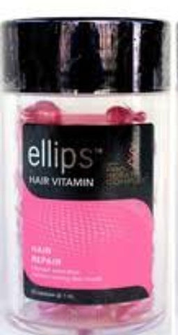Ellips jar of 50 PINK/BLACK capsules of hair oil