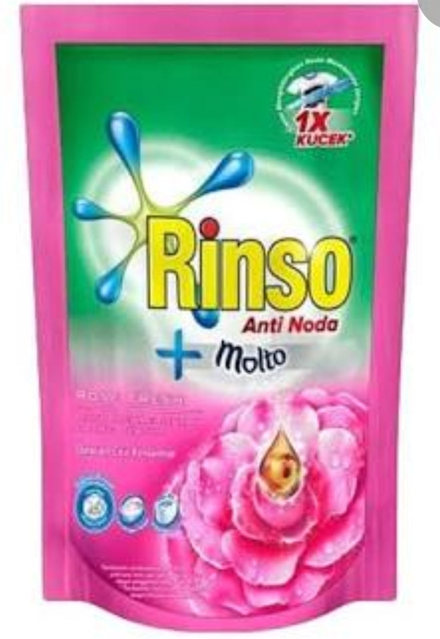 Rinso with Molto detergent sachets  SIGNATURE PERFUME ROSE FRESH LIQUID 6 x 20ml (#37)