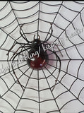 wall art red back spider on web approx 40 x 40.cm