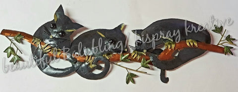 Well art possum family   approx 50 x 16.cm