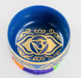 Tibetan singing bowl,  BLUE. 13 cm.with cushion and wand