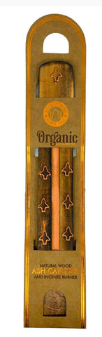 Incense holder, organic goodness wooden, orange