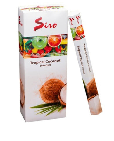 Incense Siro Brand Incense Sticks Fresh Tropical Coconut 8 sticks per pack SQUARE x 10 PACKS