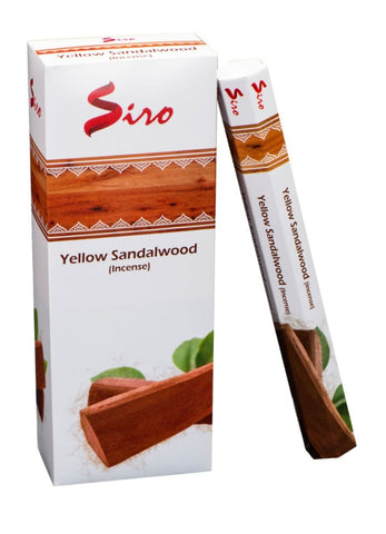 Incense Siro Brand Incense Sticks Fresh Yellow Sandalwood 8 sticks per pack SQUARE x 10 PACKS