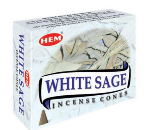 Incense Hem Brand Incense CONES WHITE SAGE 10 cones per pack