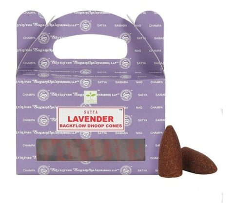 Incense Satya Brand Incense BACKFLOW CONES Lavender 24 cones per pack (#T)