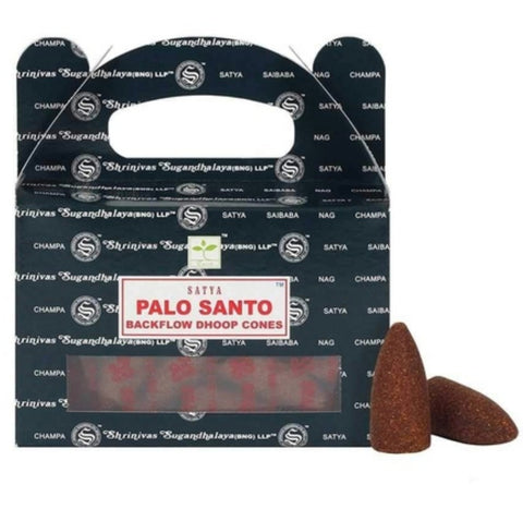 Incense Satya Brand Incense BACKFLOW CONES Palo Santo 24 cones per pack (#T)