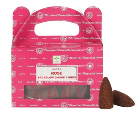 Incense Satya Brand Incense BACKFLOW CONES Rose 24 cones per pack (#T)