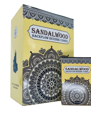 Incense Sacred Tree Brand Incense BACKFLOW CONES Sandalwood 14 cones per pack (#T)
