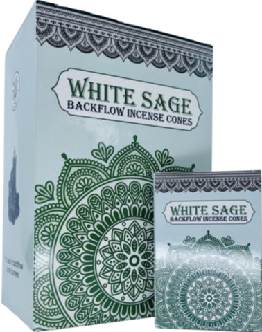 Incense Sacred Tree Brand Incense BACKFLOW CONES White Sage 14 cones per pack (#T)