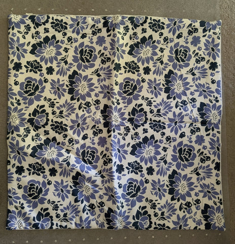 Cushion cover, blue flowers  approx 40 cm x 40 cm #10