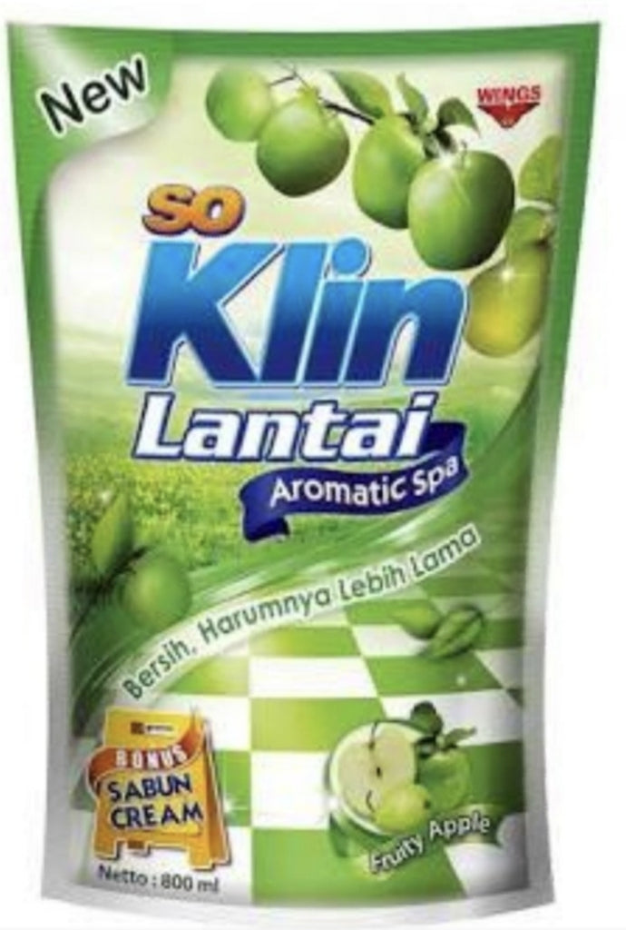 BULK BUY So Klin floor cleaner APPLE  12 x 25 ml sachets (#14)