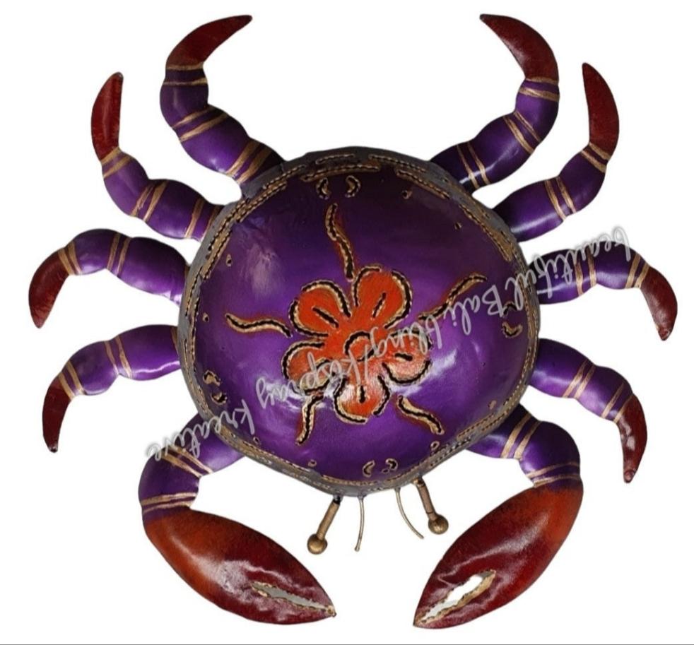 Mosquito coil holder crab purple with flower #2104