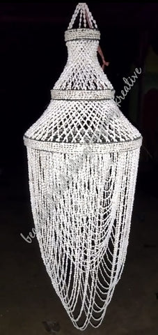 Shell hanging Chandelier approx 80cm x 28cm. NO ELECTRICAL COMPONENTS (#5)