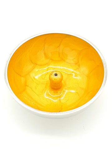 Incense holder bowl, yellow