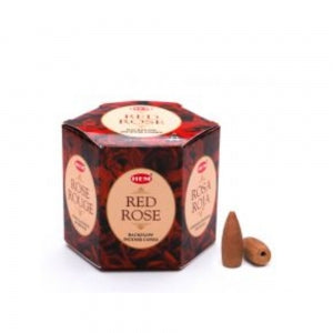 Incense Hem Brand Incense BACKFLOW CONE Red Rose 40 cones per pack (#T)