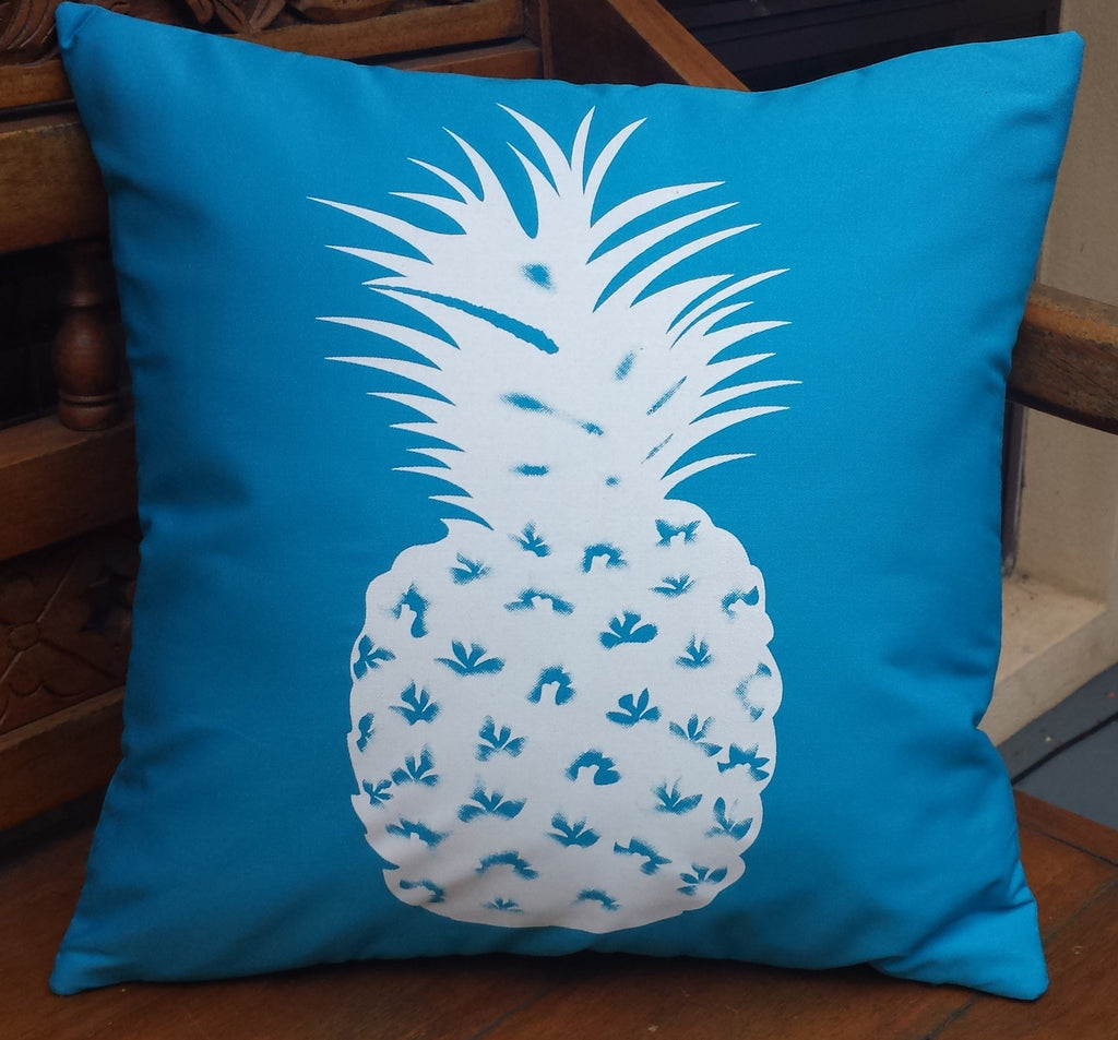 Cushion cover, blue pineapple approx 40 cm x 40 cm #2039