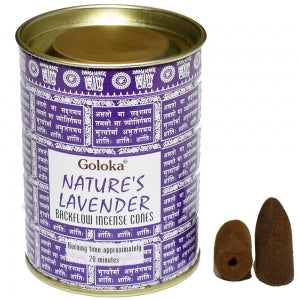 BULK BUY Incense Goloka Brand Incense BACKFLOW CONE NATURES LAVENDER 24 cones per pack in a resealable tin buy 10 receive 11
