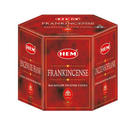 Incense Hem Brand Incense BACKFLOW CONES Frankincense 40 cones per pack (#T)