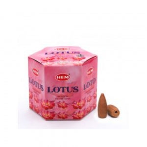 Incense Hem Brand Incense BACKFLOW CONES Lotus 40 cones per pack (#T)