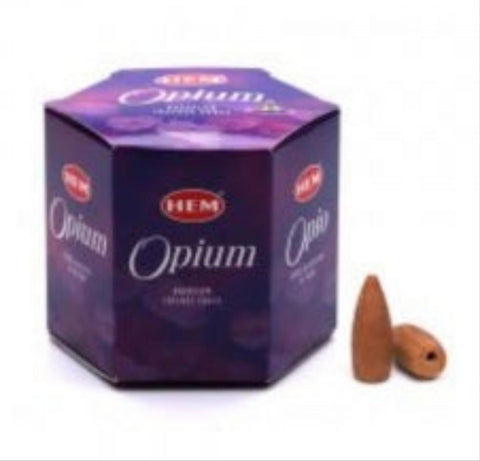 Incense Hem Brand Incense BACKFLOW CONE Opium 40 cones per pack (#T)