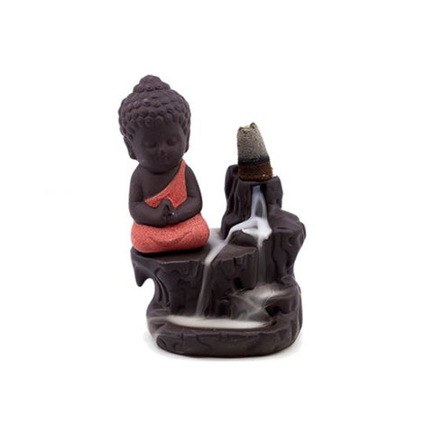 BACKFLOW incense burner/holder Ceramic, Buddha pink 12 x 8 cm  (#5)