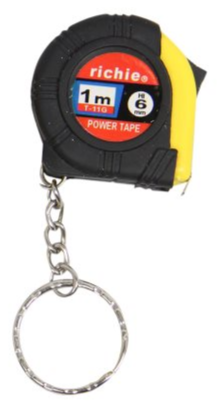 keyring tape measure, 1 metre long