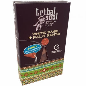 Incense Tribal Soul Brand Incense BACKFLOW CONES White Sage Palo Santo 10 Jumbo cones per pack (#T)