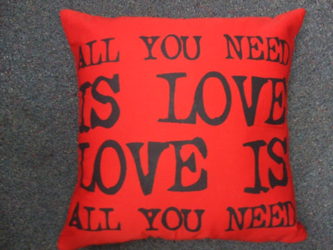 Cushion cover, all you need is love RED approx 40 cm x 40 cm #31